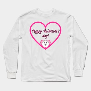 Happy Valentines Day Pink Heart Long Sleeve T-Shirt